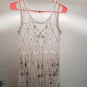 Free People embellished sheer slip mini-dress XS